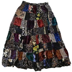 Vintage 24 Karat Patchwork Boho Hippie Gypsy Skirt